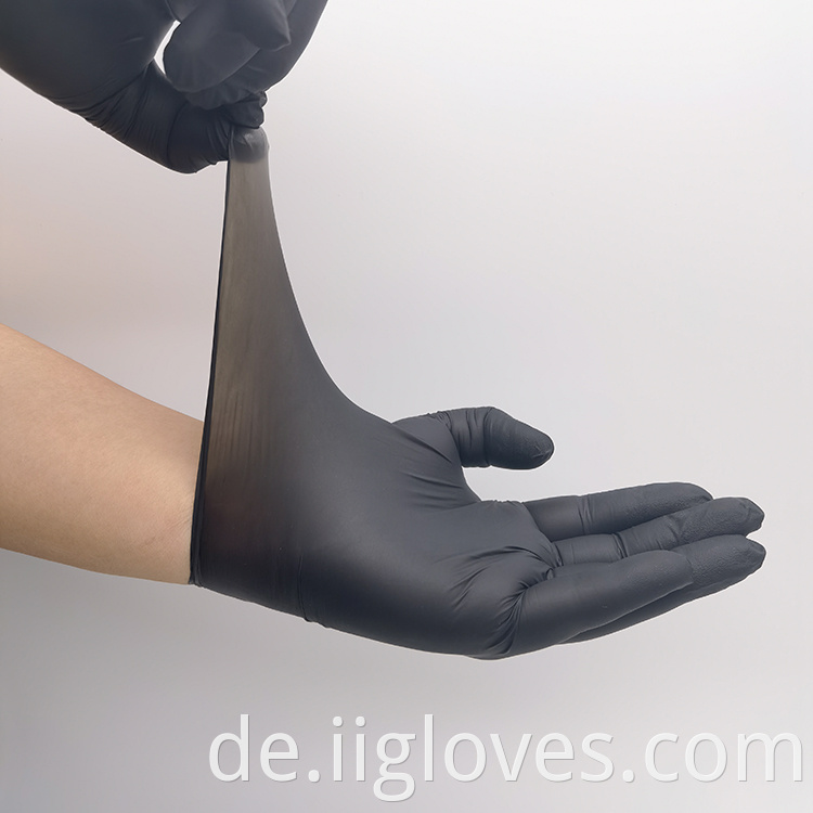 Handschuhe Nitril Synthetische Nitrilhandschuhe Großhandel Schwarz Einweg-Haushaltsnichtern-Sterilisation Handschuhe fördern puderfrei